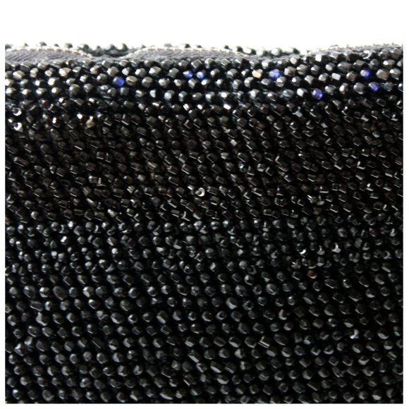 Vintage VTG 1950s Black Sparkly Beaded Evening Handbag | Formal | 50s | Evening - Picture 8 of 10